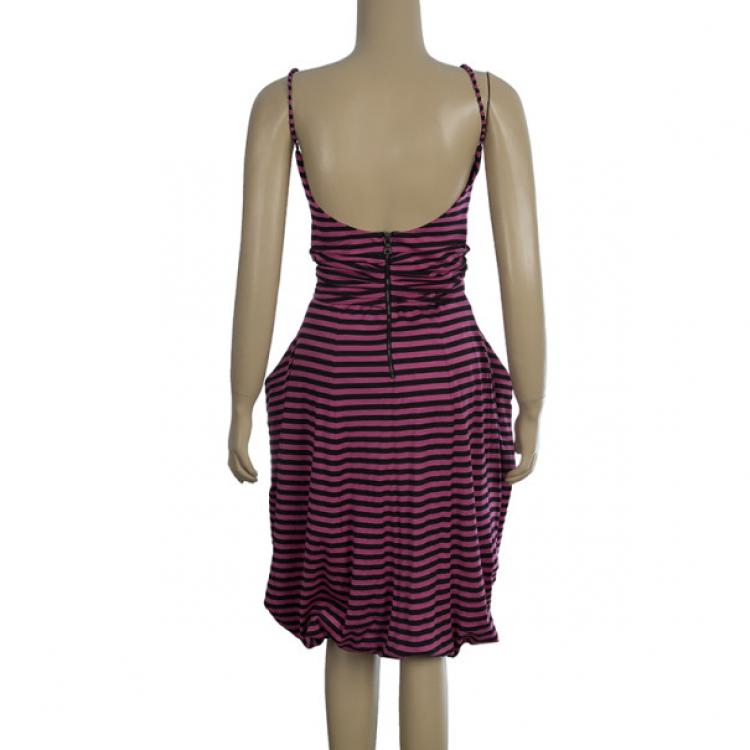 مملوكة مسبقًا Prada Striped Strapless Dress M