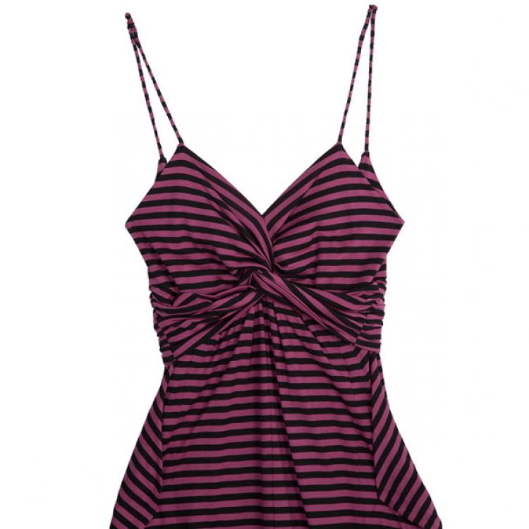 مملوكة مسبقًا Prada Striped Strapless Dress M