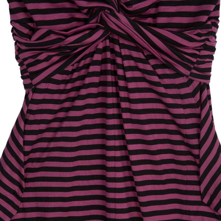 مملوكة مسبقًا Prada Striped Strapless Dress M