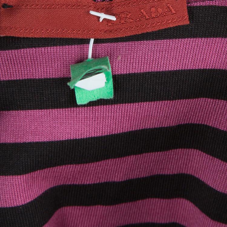 مملوكة مسبقًا Prada Striped Strapless Dress M