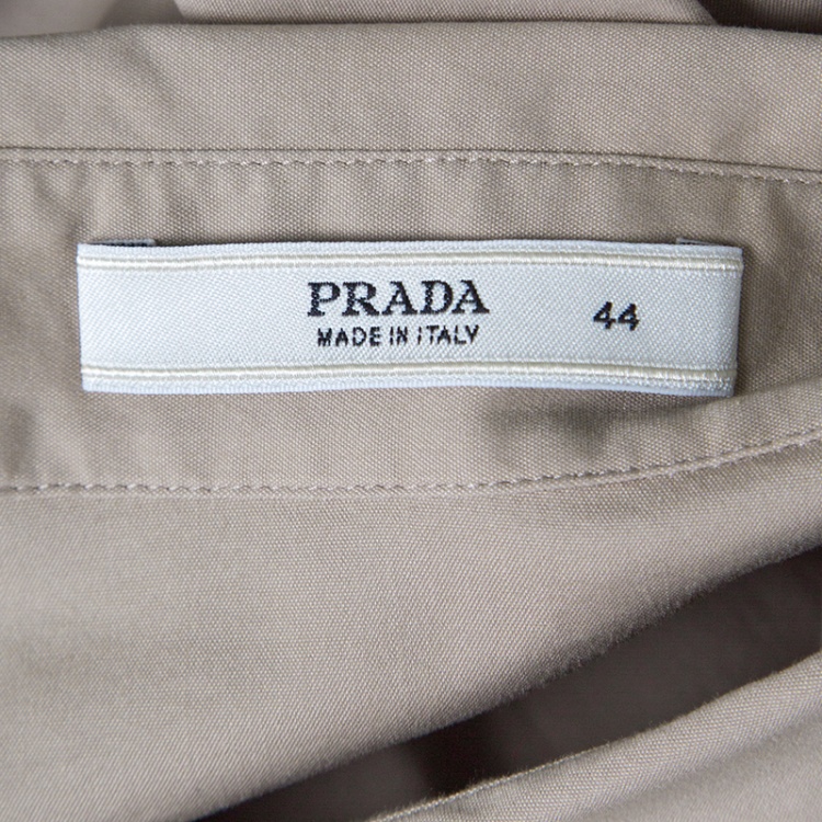 Pre Owned Prada Beige Long Sleeve Button Front Shirt M