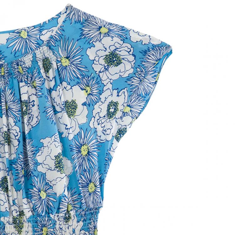 Pre Owned Prada Blue Floral Top M