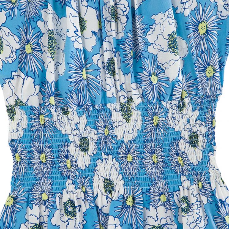 Pre Owned Prada Blue Floral Top M