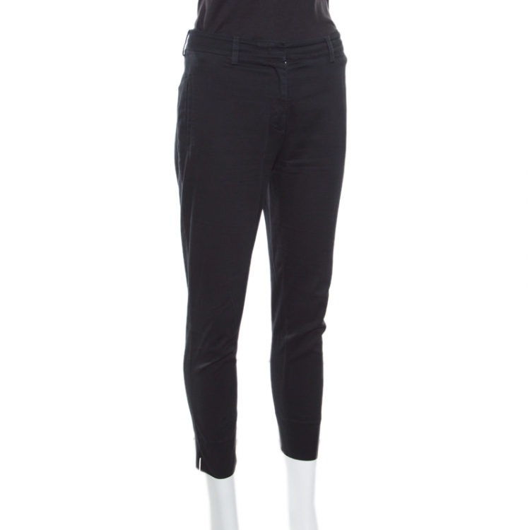 مملوكة مسبقًا Prada Black Cotton Tailored Pants S