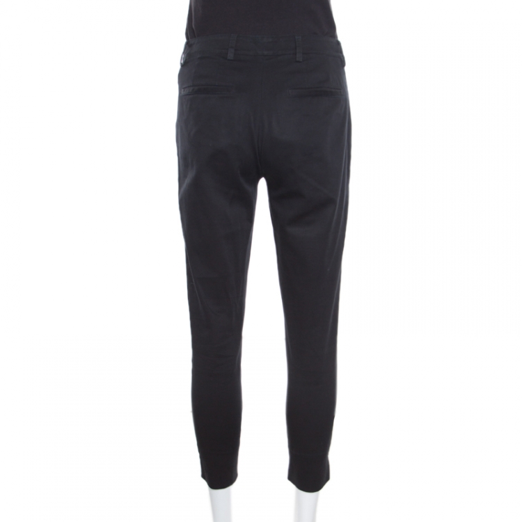 مملوكة مسبقًا Prada Black Cotton Tailored Pants S