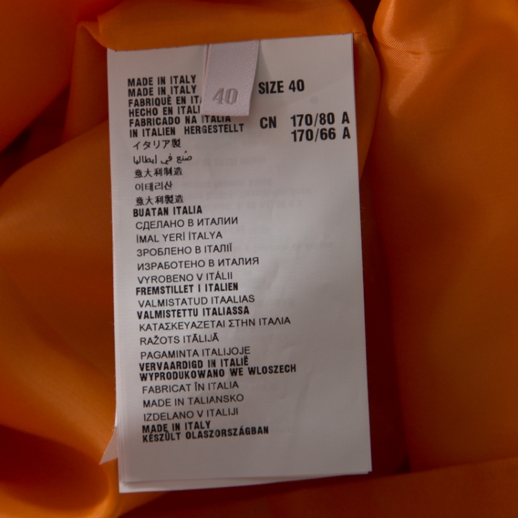 Pre Owned Prada Orange Silk Blend Gathered Empire Waist Sleeveless Dress S