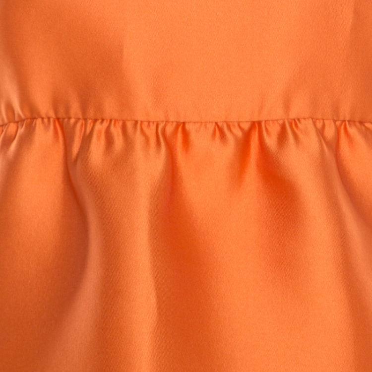 Pre Owned Prada Orange Silk Blend Gathered Empire Waist Sleeveless Dress S