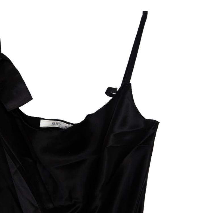 Pre Owned Prada Silk Pleated Dress L