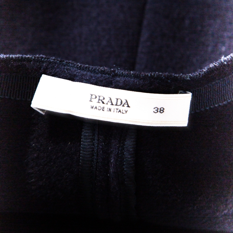 مملوكة مسبقًا Prada Black Angora Wool Midi Skirt S