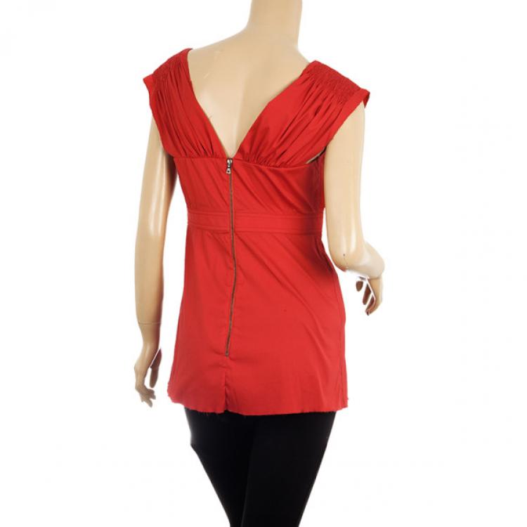 Pre Owned Prada Sleeveless Bow Top S