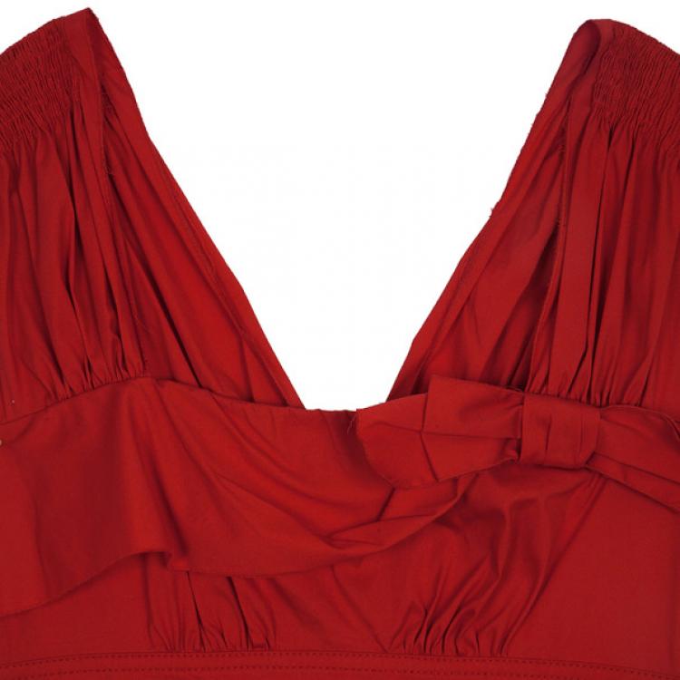 Pre Owned Prada Sleeveless Bow Top S