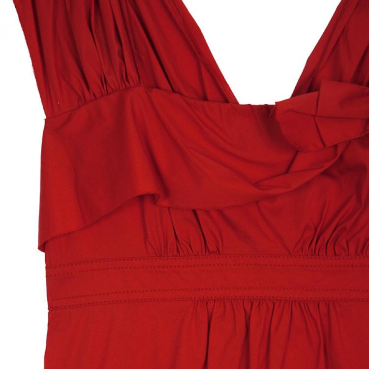 Pre Owned Prada Sleeveless Bow Top S