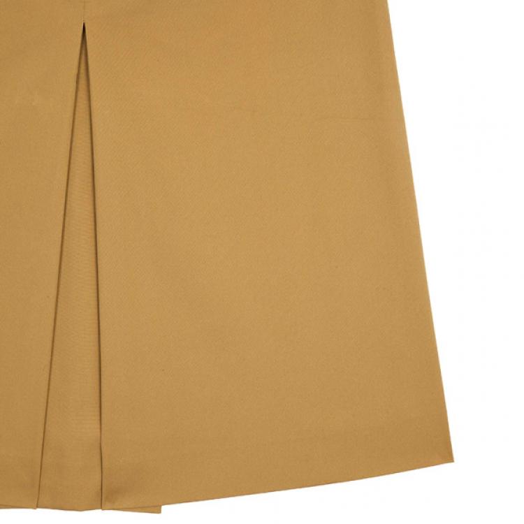 Pre Owned Prada Khaki Single Box Pleat Skirt S