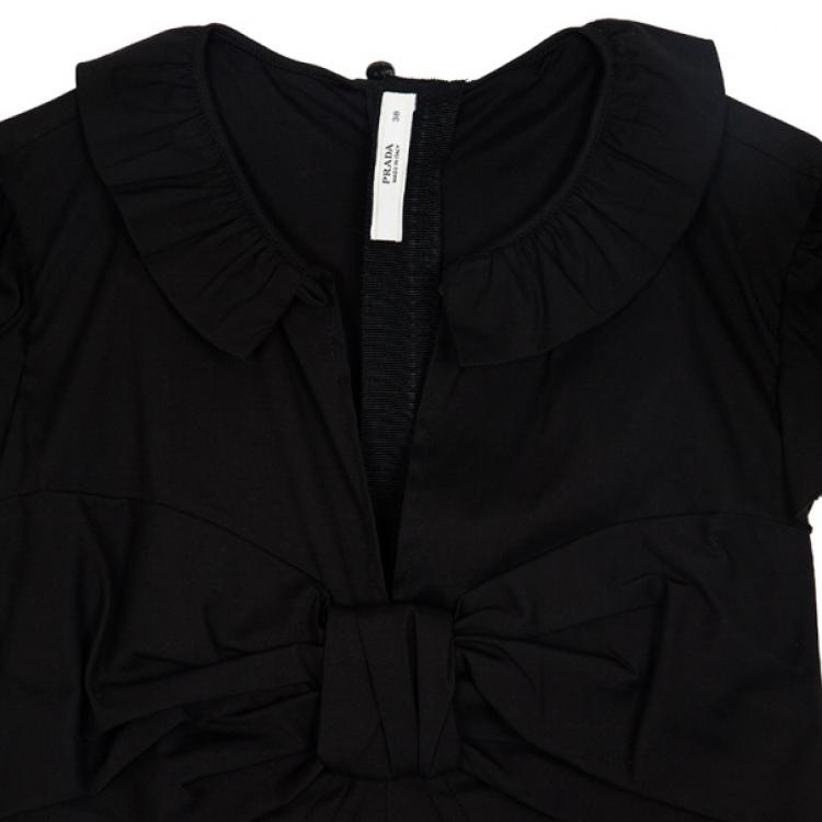 Pre Owned Prada Cotton Bow Top S