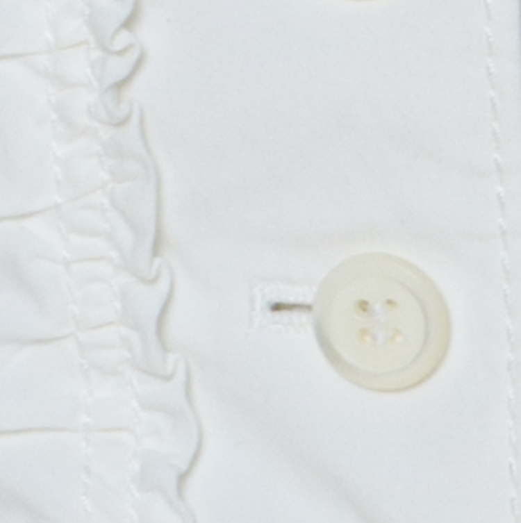 Pre Owned Prada Off White Cotton Ruched Front Cap Sleeve Blouse L 