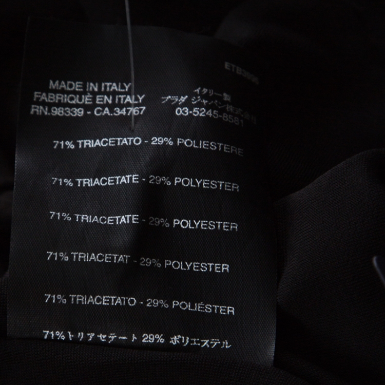 Pre Owned Prada Black Jersey Ruffle Front Camisole L 