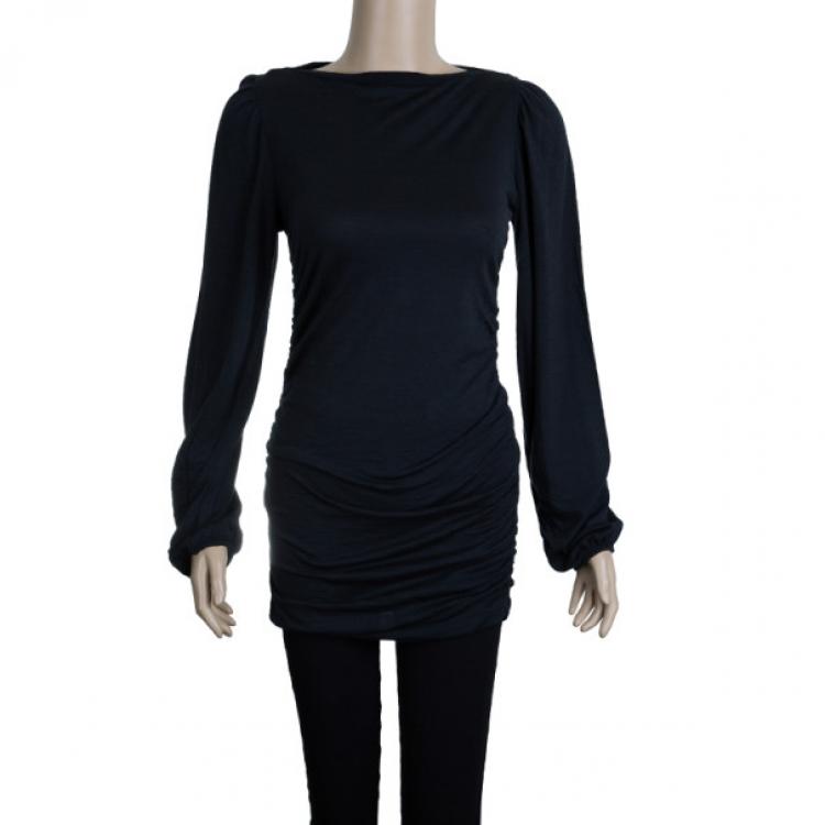 Pre Owned Prada Black Long Sleeve Top XS