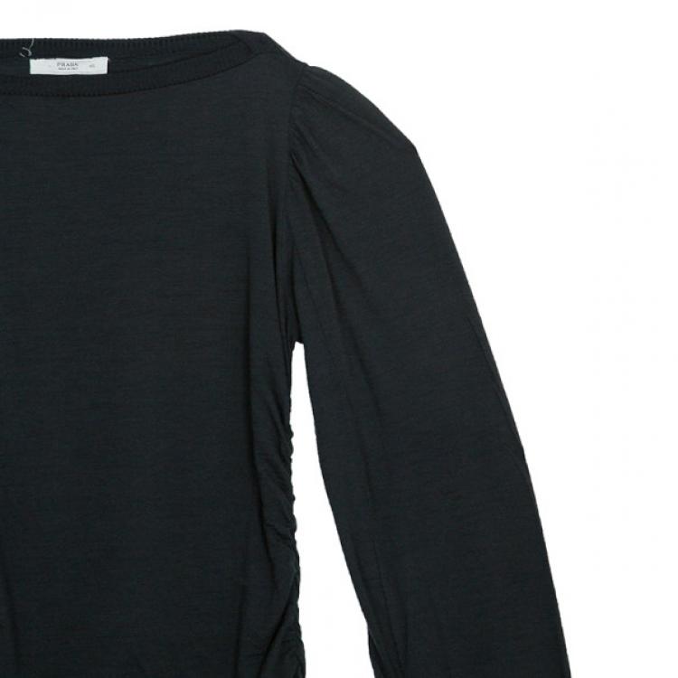 Pre Owned Prada Black Long Sleeve Top XS