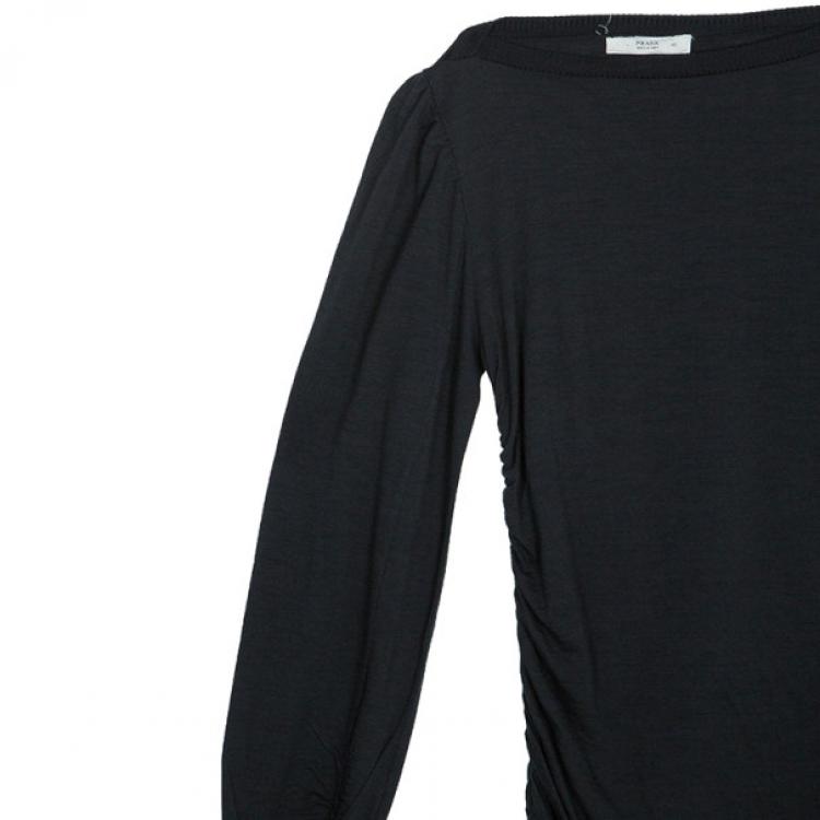 Pre Owned Prada Black Long Sleeve Top XS