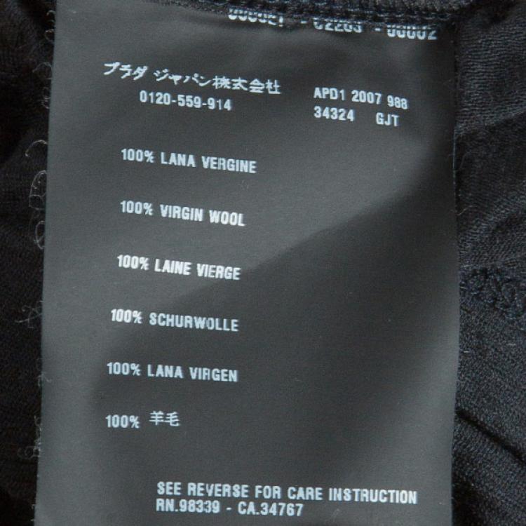 Pre Owned Prada Black Long Sleeve Top XS