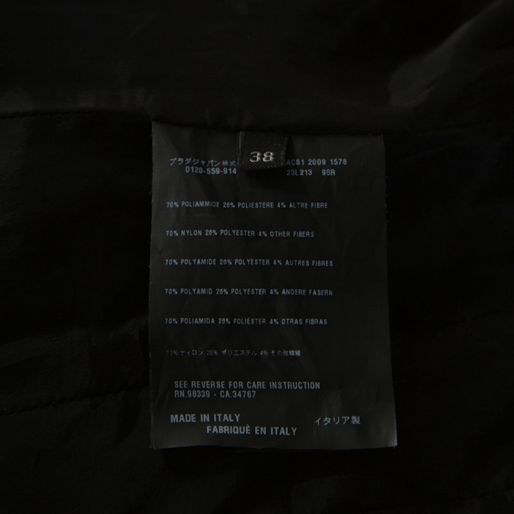 Pre Owned Prada Black Crepe Short Sleeve Dress S