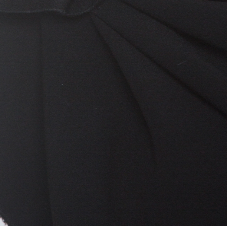 Pre Owned Prada Black Crepe Draped Detail Top L