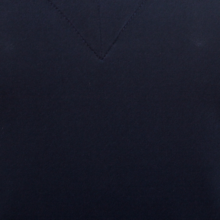 Pre Owned Prada Navy Blue Crepe Knit Sleeveless Sheath Dress M