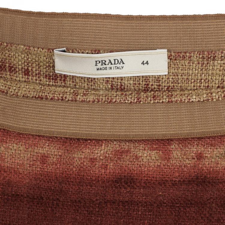 Pre Owned Prada Vintage Tie Dye Patterned Flare Skirt L