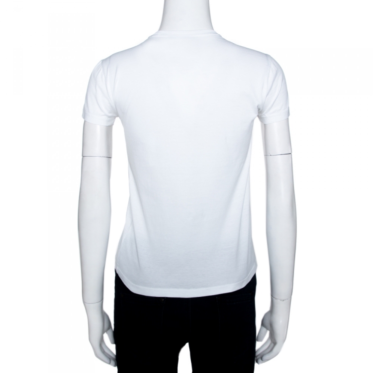 Pre Owned Prada White Cotton Crew Neck T-Shirt XS