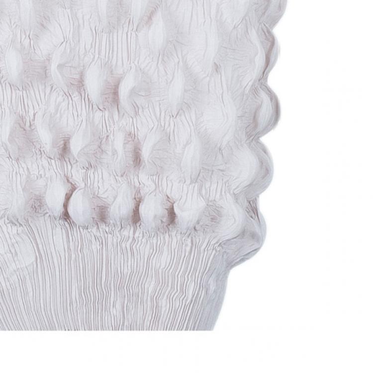 Pre Owned Prada Beige Textured Silk Dress L