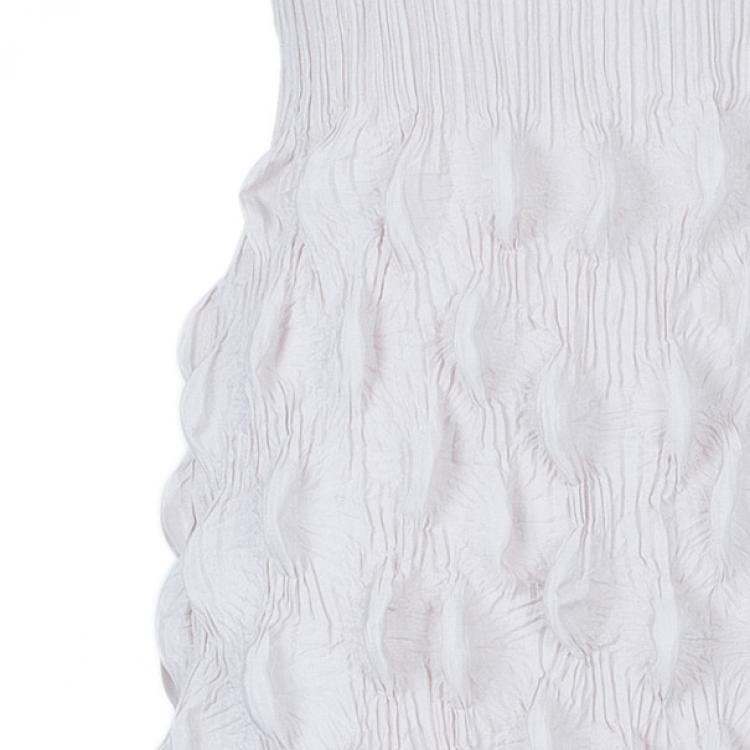 Pre Owned Prada Beige Textured Silk Dress L