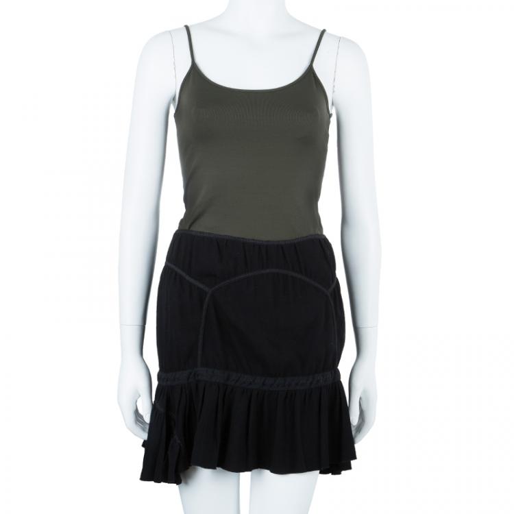 Pre Owned Prada Ruched Fit Flare Skirt S