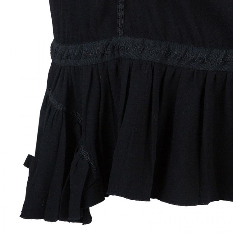 Pre Owned Prada Ruched Fit Flare Skirt S