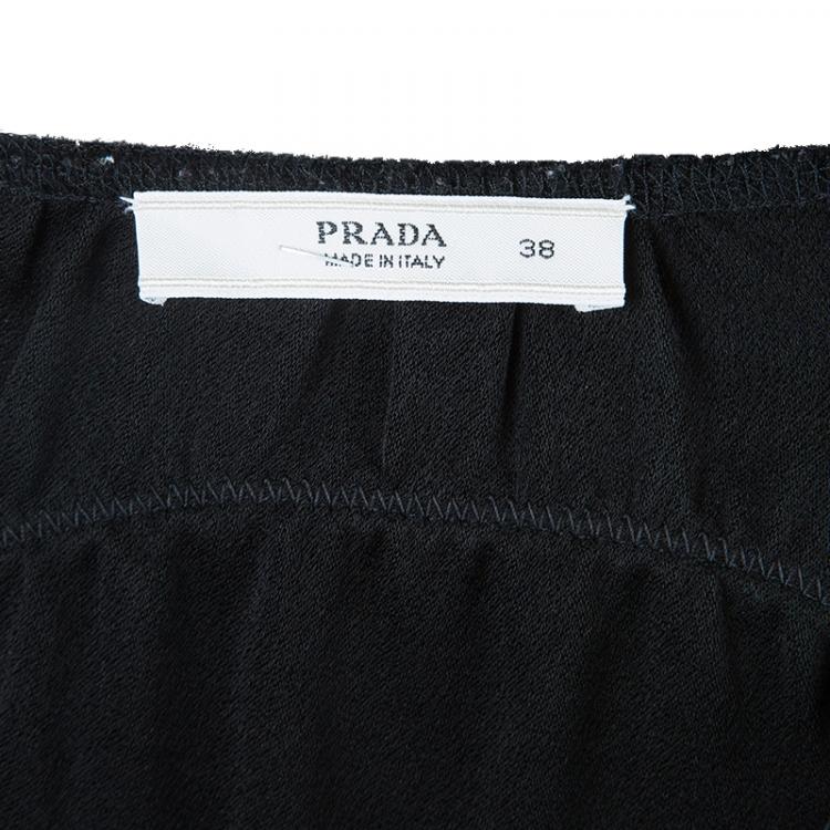 Pre Owned Prada Ruched Fit Flare Skirt S