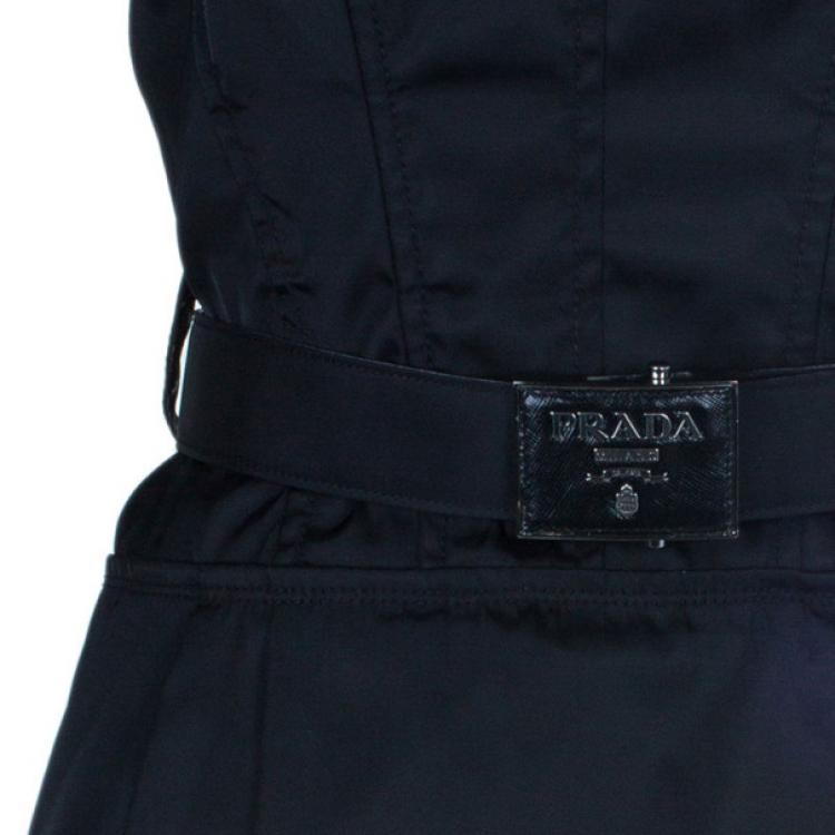 Pre Owned Prada Black Belted Shift Dress S