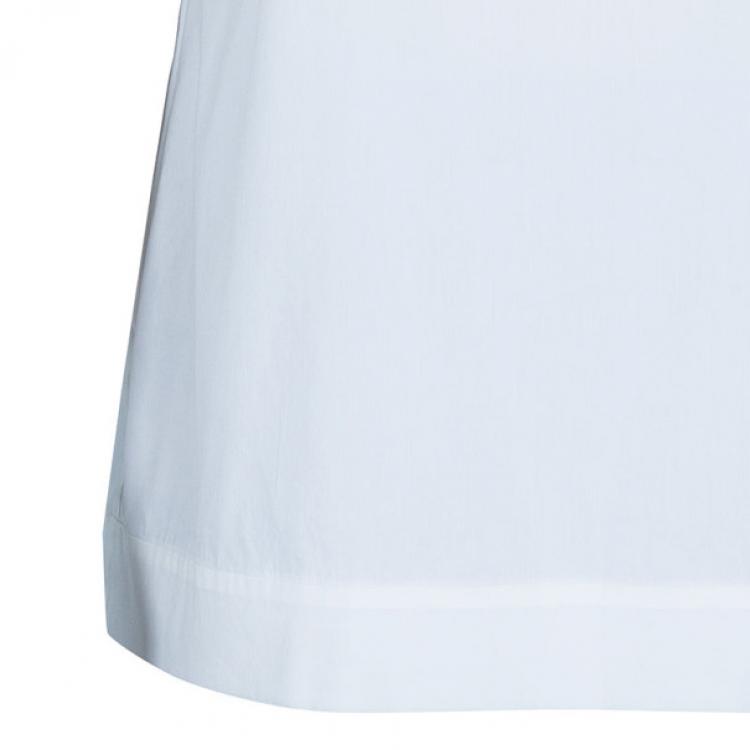 Pre Owned Prada White Embellished Collar Top M