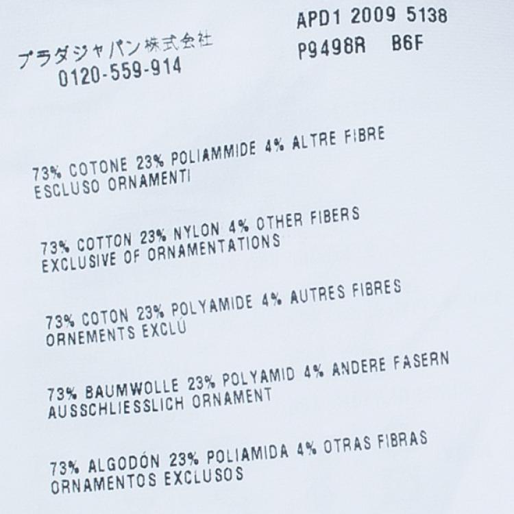 Pre Owned Prada White Embellished Collar Top M