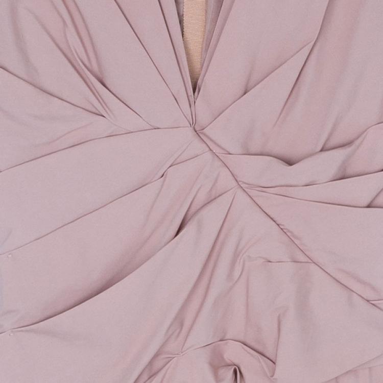 Pre Owned Prada Taffeta Pleated Knee-length Dress M