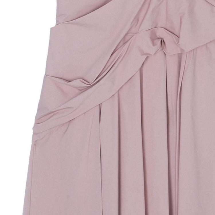 Pre Owned Prada Taffeta Pleated Knee-length Dress M