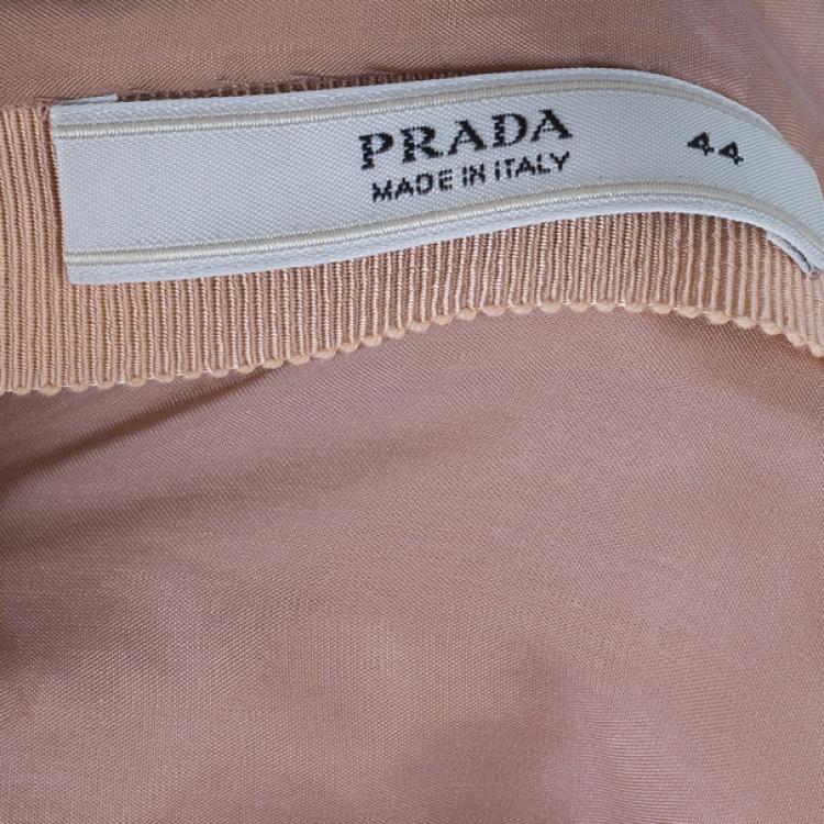 Pre Owned Prada Taffeta Pleated Knee-length Dress M