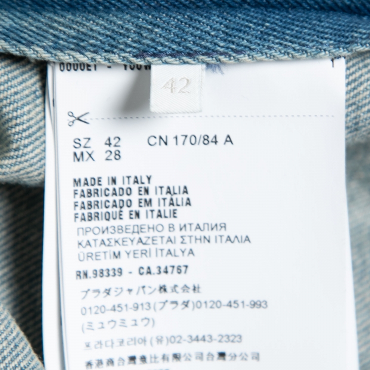 Pre Owned Prada Blue Washed Denim Playsuit M