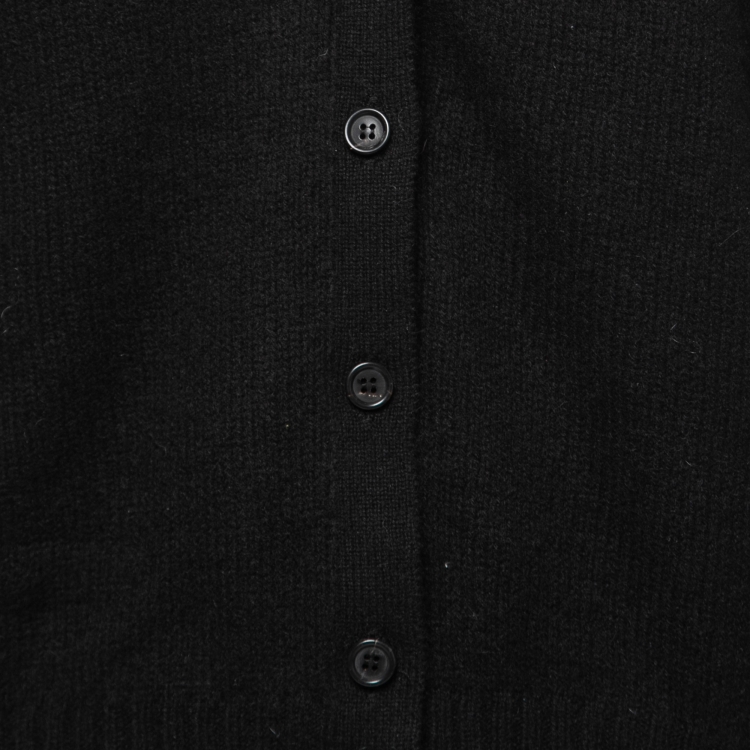 Pre Owned Prada Black Cashmere Elbow-Patch Detail Cardigan M