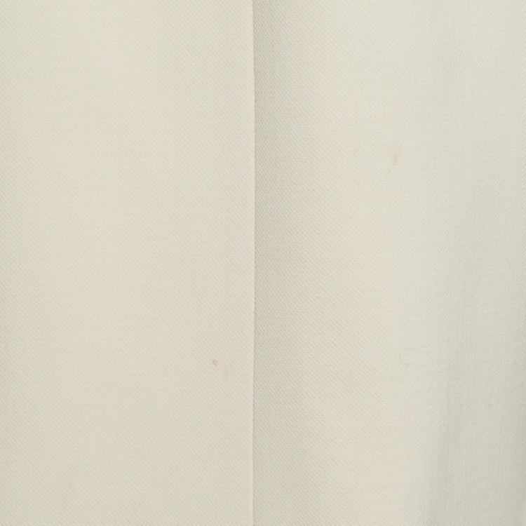 Pre Owned Prada Cream Wool Belted Mid Length Coat M