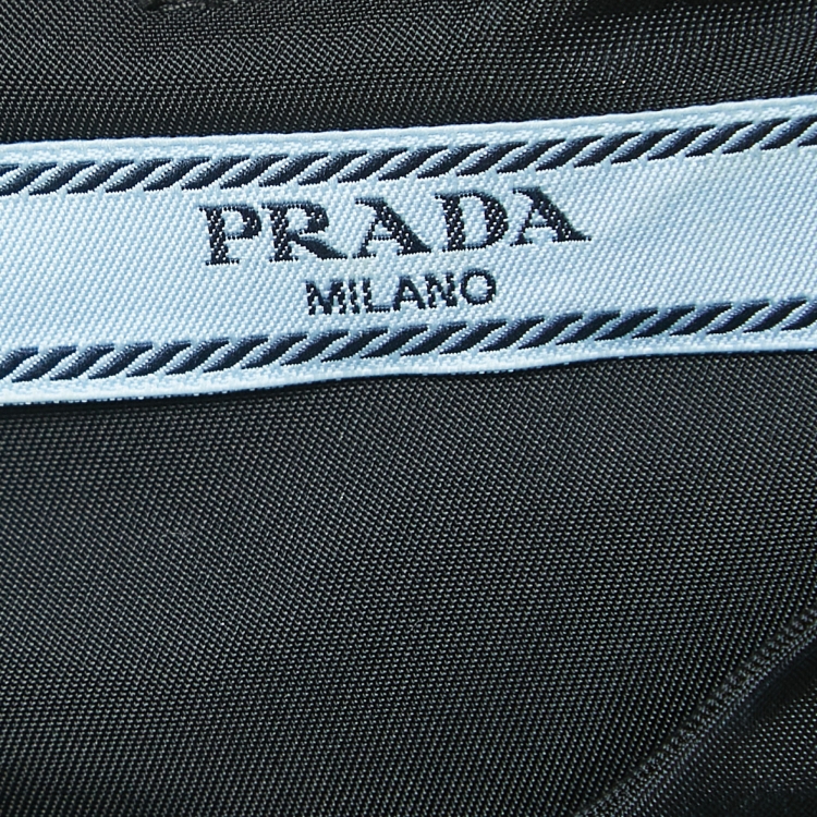 Pre Owned Prad Black Re-Nylon Sleeveless Belted Mini Dress M