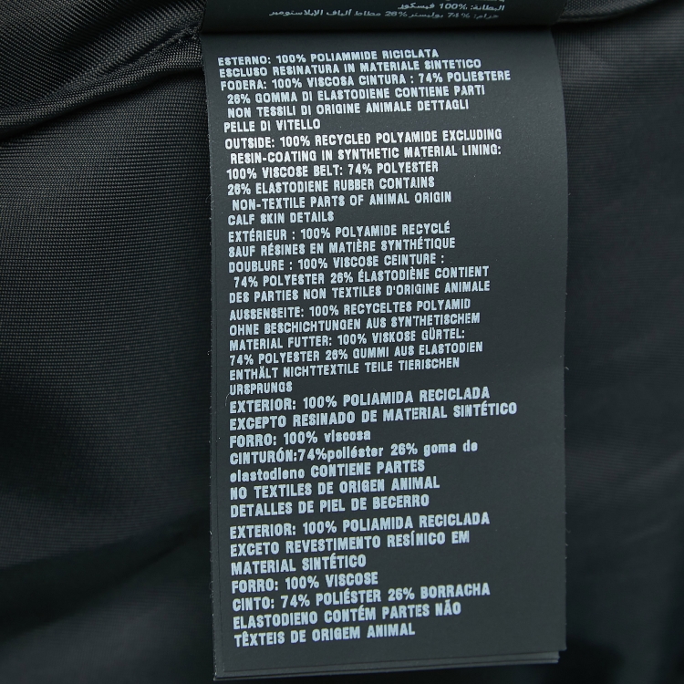 Pre Owned Prad Black Re-Nylon Sleeveless Belted Mini Dress M