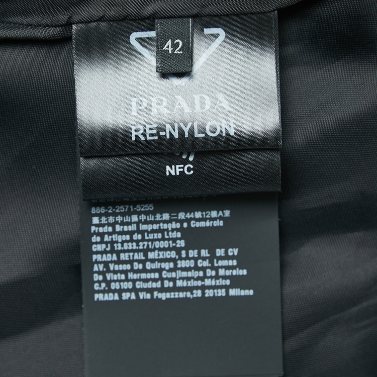 Pre Owned Prad Black Re-Nylon Sleeveless Belted Mini Dress M