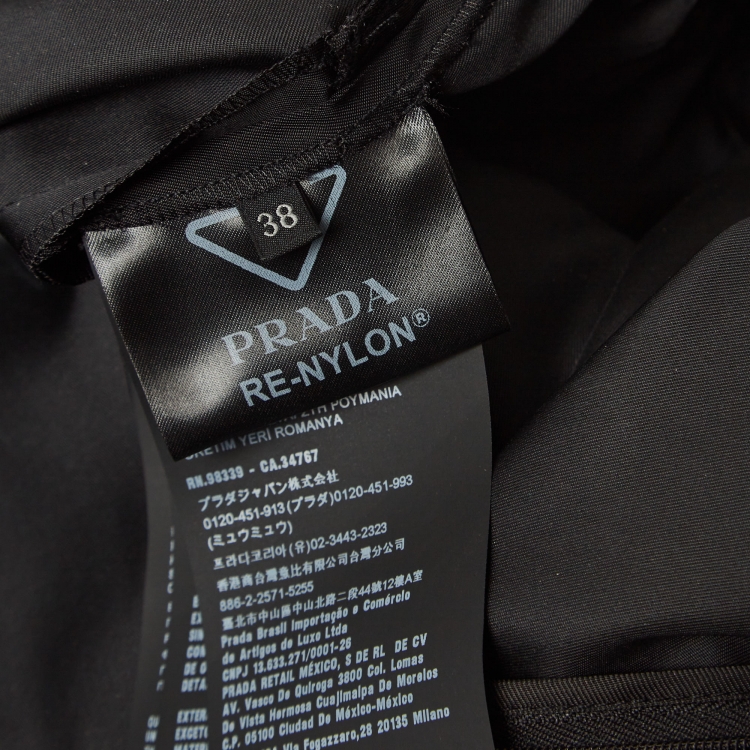 Pre Owned Prada Black Re-Nylon Gabardine Pants S