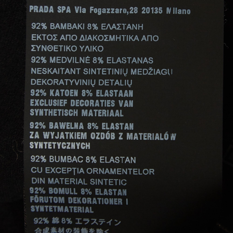 مملوكة مسبقًا Prada Black Cotton Knit Detail Pocket Detail Crew Neck T-Shirt M