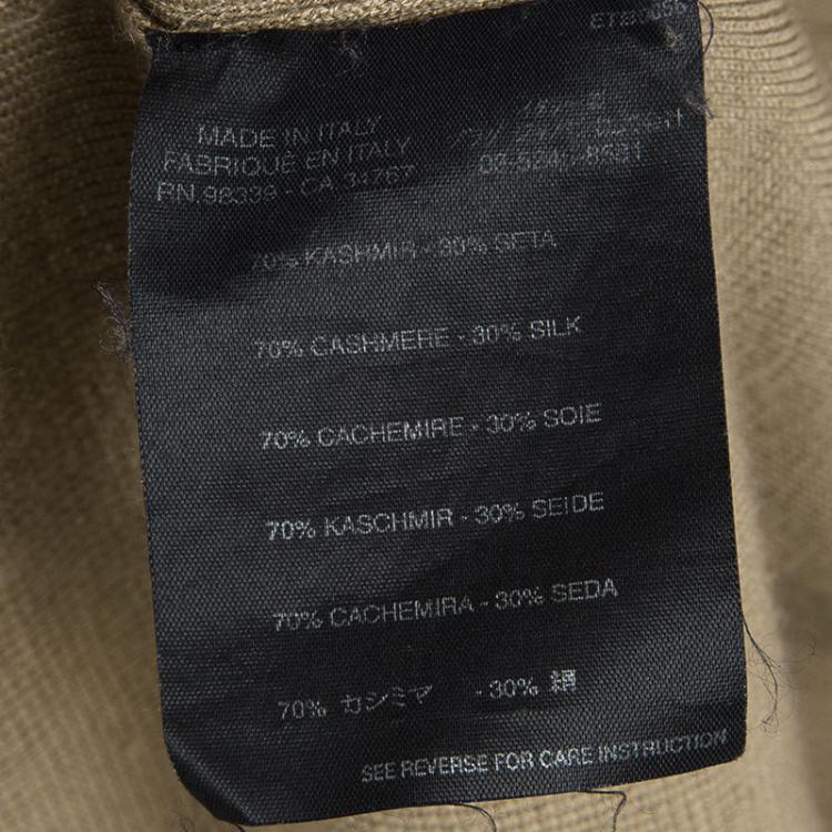 Pre Owned Prada Brown Cashmere Button Front Long Sleeve Cardigan M