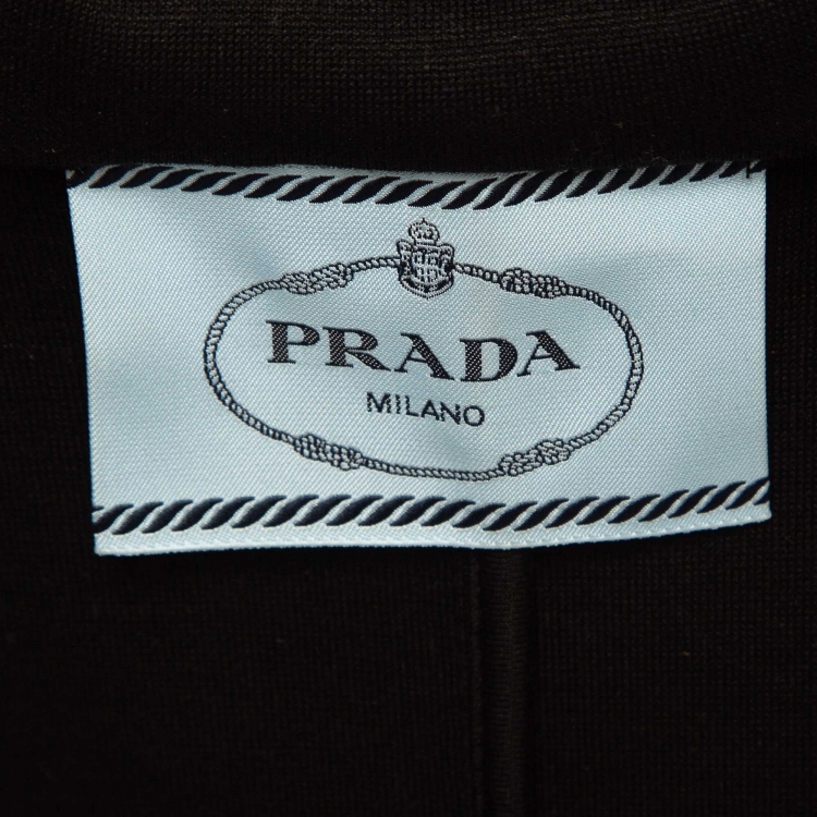 Pre Owned Prada Black Jersey Cropped Hoodie S